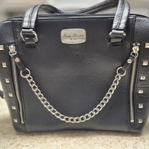 Harley Davidson black leather purse with chain and concealed carry pocket